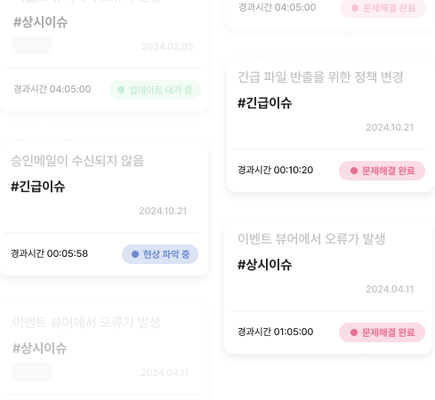 엑소스피어 고객 문제 문제 해결 평균 1.2일